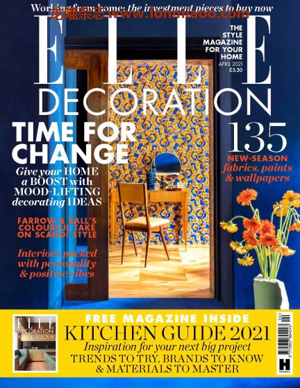 [英国版]Elle Decoration 时尚家居装修装饰杂志 2021年4月刊